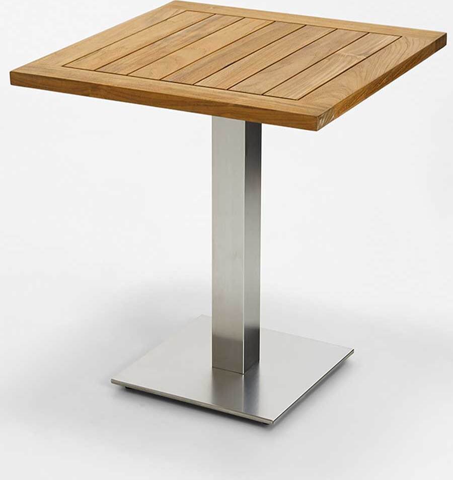 Niehoff - Quadratischer Bistrotisch - Teak Teak geölt Edelstahl gebürstet 95 x 95 cm