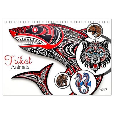 Tribal animals (Desk Calendar 2027 DIN A5 landscape), CALVENDO 12 Month DeskCalendar