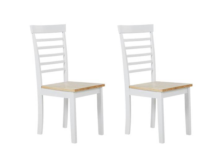 STUHL 2er-Set Gummibaumholz Heller Holzfarbton Battersby