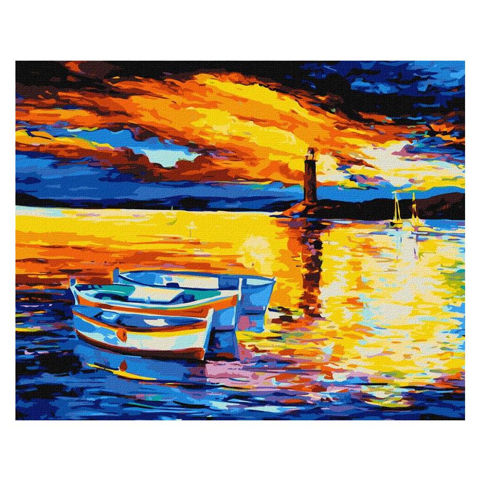 Ideyka Malen nach Zahlen - ruhiges Orange 40 x 50 cm (KHO2711)