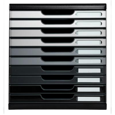 Exacompta 302794D 1x Schubladenbox MODULO A4, 10 geschlossene Laden - Grau