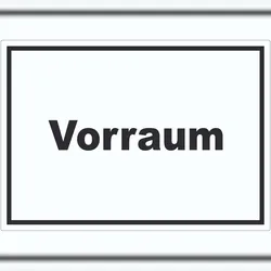 HB-Druck Vorraum Aufkleber mit Text Diele Vorzimmer waagerecht A7 (74x105mm)
