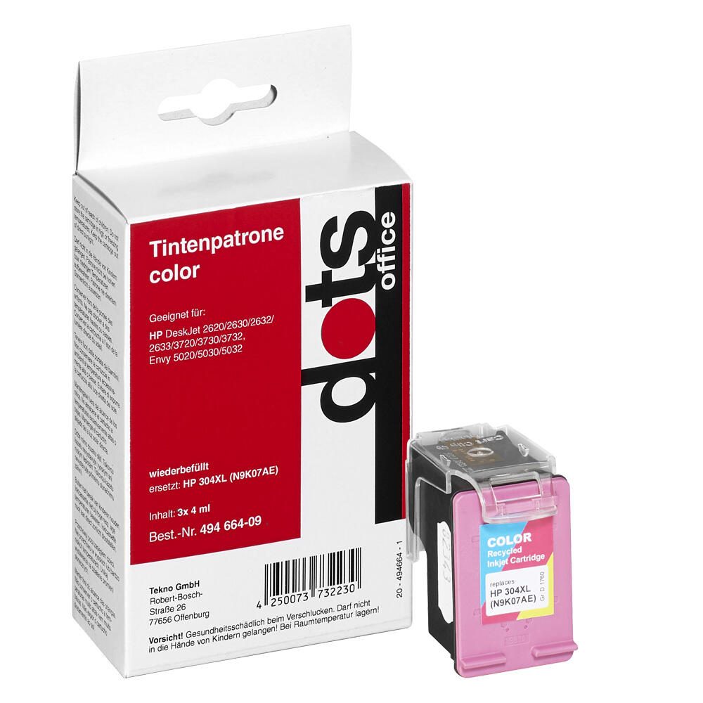 dots Druckerpatrone kompatibel zu HP 304XL (N9K07AE) color 1760,4030-DOTS