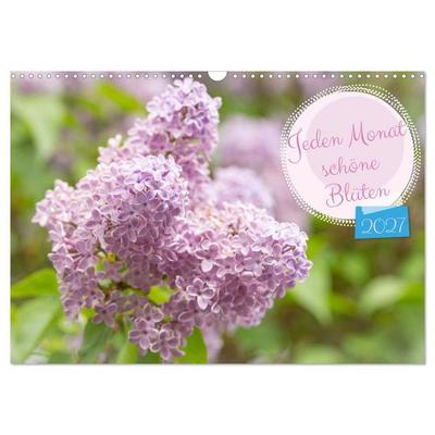 Jeden Monat schöne Blüten (Wandkalender 2027 DIN A3 quer), CALVENDO Monatskalender