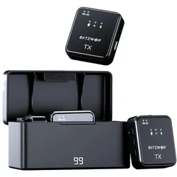 BlitzWolf Wireless Microphone, BW-SX63, 1000mAh (black), Mikrofon
