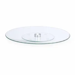 Relaxdays Tortenplatte, 360o drehbar, ∅ 30 cm, zum Servieren & Dekorieren, Kuchen, runder Drehteller, Glas, transparent