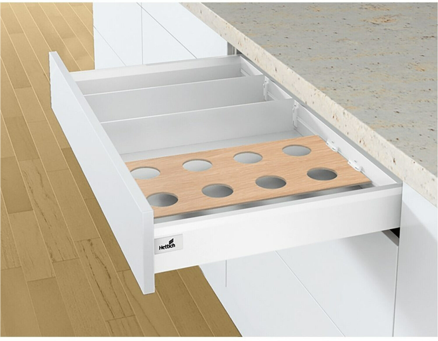 Hettich Trennwand-OrgaClip stufenl.i.Prof.verschieb. OrgaStripe Profil 9203468)