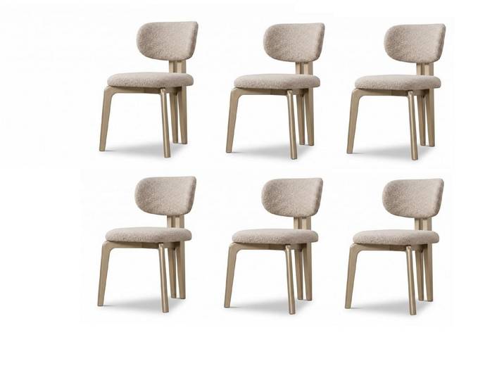 JVmoebel Sitzgruppe Esszimmerstühle (6x) moderner beiger Stil Polsterung, Made in Europa