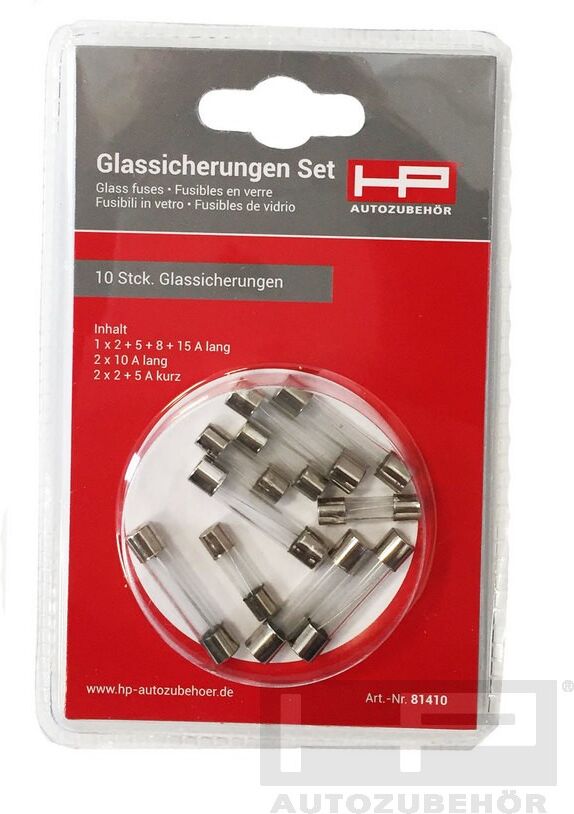 HP Autozubehör Sicherung Glassicherungen-Set 10-Tlg. 81410