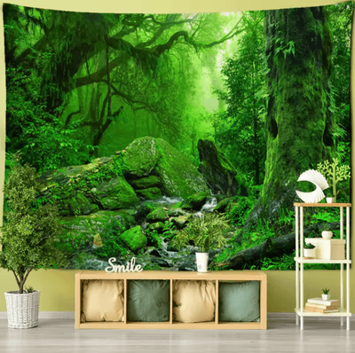 Inspire Picks Towering Forest Tapestry Bohemian Psychedelic Tree Wall Hanging 16 150x150cm