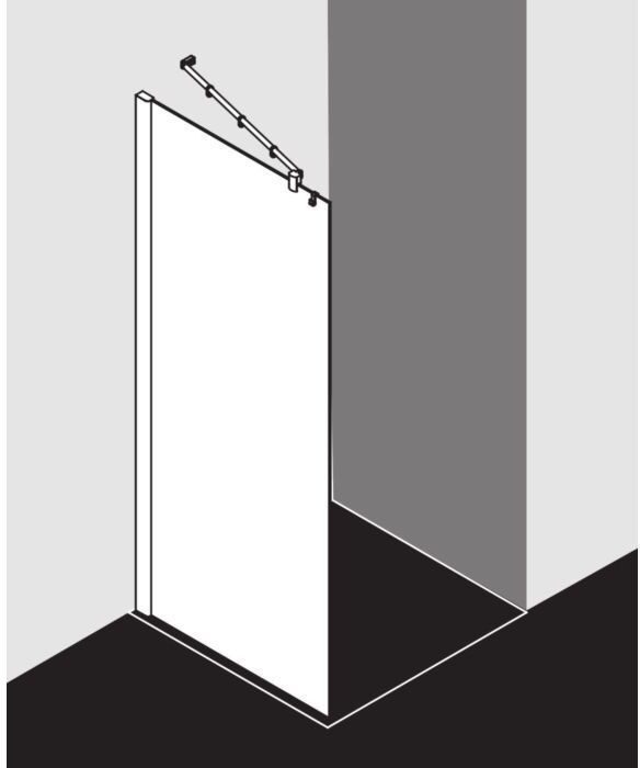 Kermi Pasa XP Seitenwand PXTWG080181AK 80x185cm, silber mattglanz, ESG klar, mit 45Grad Stabilisierung