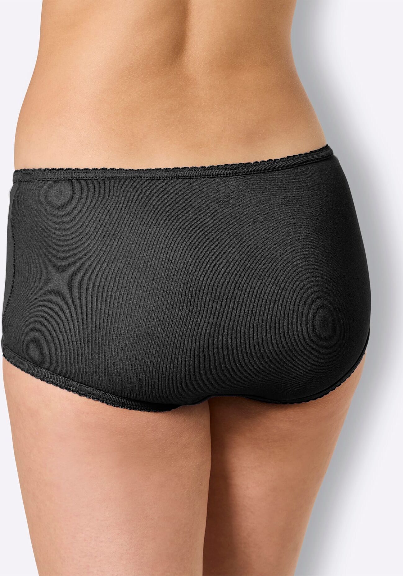 Taillenslip WÄSCHEPUR, Damen, Gr. 36, 3 Stk., schwarz, 100% Baumwolle, Unterhosen Taillenslip schwarz 36, 3 Stk.