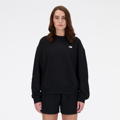 Sweatshirt NEW BALANCE "Sport Essentials French Terry Crew", Damen, Gr. XL, schwarz, Obermaterial: 60% Baumwolle, 40% Polyester, normal, Rundhals, angesetztes Bündchen, Sweatshirts Sweatshirt, mit Rundhalsausschnitt, aus French-Terry-Material,...
