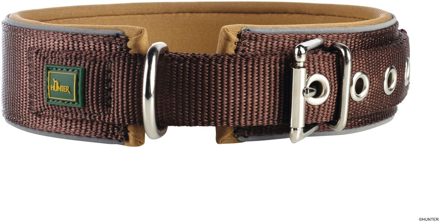 DOG SPORT HUNTER Halsband Neopren Reflect L-XL (65), braun/karamell