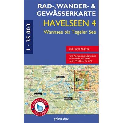 Rad-, Wander- und Gewässerkarte Havelseen 4: Wannsee bis Tegeler See, Sonstige von , Grünes Herz, 978-3-86636-117-1
