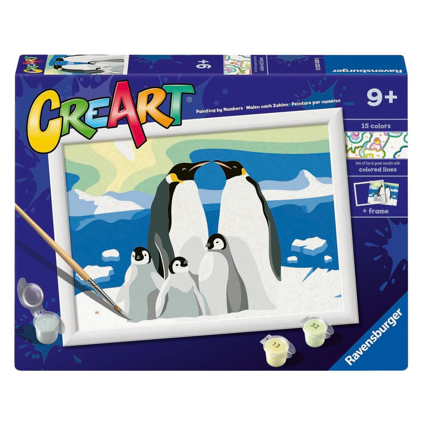 Ravensburger CreArt, Malen nach Zahlen - Pinguin-Familie (12023058)