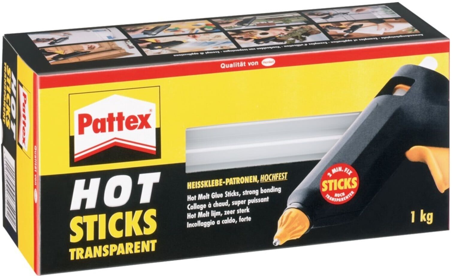 Pattex Schmelzklebstoff transparent hochfest 1kg Paket 1kg Henkel (PTK1)