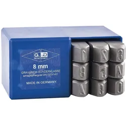Gravurem, Stanzwerkzeug, Schlagzahlen Stanzset DIN7353 Zahlenstanzer Schlagstempel 0-9 Schrifthöhe 5 mm