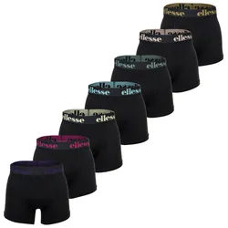 ellesse Herren Boxer Shorts, 7er Pack - Yema 7 Pack Boxer Shorts, Logo, Cotton Stretch Schwarz/Mulit3 / L
