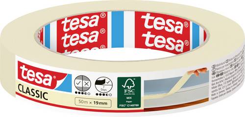 tesa Classic 52803-00000-01 Malerabdeckband Weiß (L x B) 50 m x 19 mm 1 St.