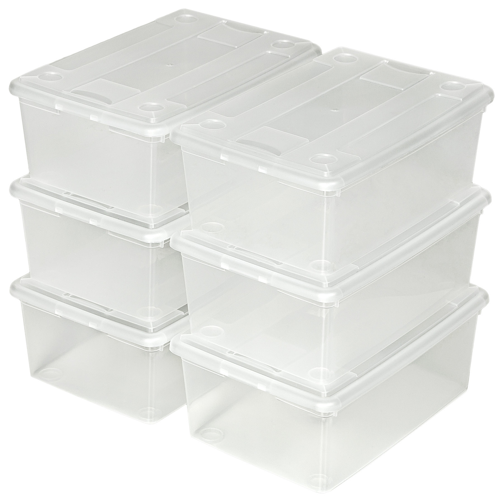 Set van 24 transparante opbergboxen met deksel van TecTake GmbH