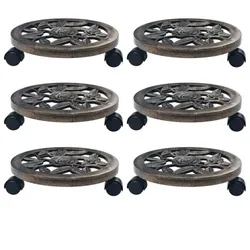 vidaXL Pflanzenroller 6 Stk. Kunststoff : Farbe - Braun, Größe - 30 cm