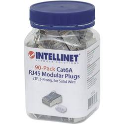 Intellinet Intellinet 90er-Pack Cat6A RJ45-Modularstecker STP 3-Punkt-Aderkontaktierung für Massivdraht 90 Stecker im Becher 790680 Crimpkontakt Polzahl