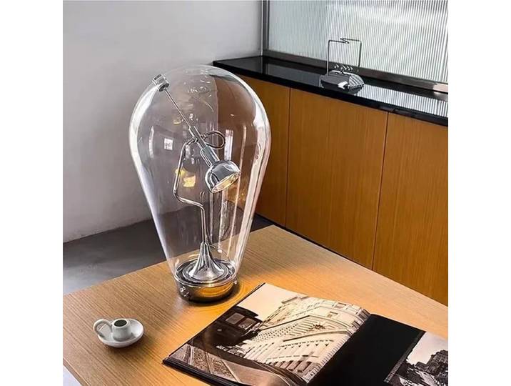 Lampe de table vintage italienne à intensité variable, LED magnétique à gravité, design chromé pour chevet, chambre, bureau, éclairage artistique