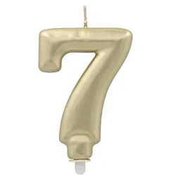 Papstar 12 Zahlenkerzen mit Halter 7 cm gold "7"