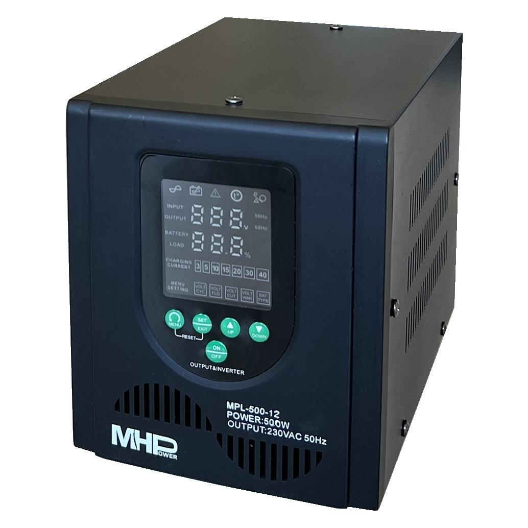 Carspa MHPower MPL-500-12 / Napěťový měnič / UPS / 500W / čistý sinus / 12V / podpora LiFePO4 (MPL-500-12)