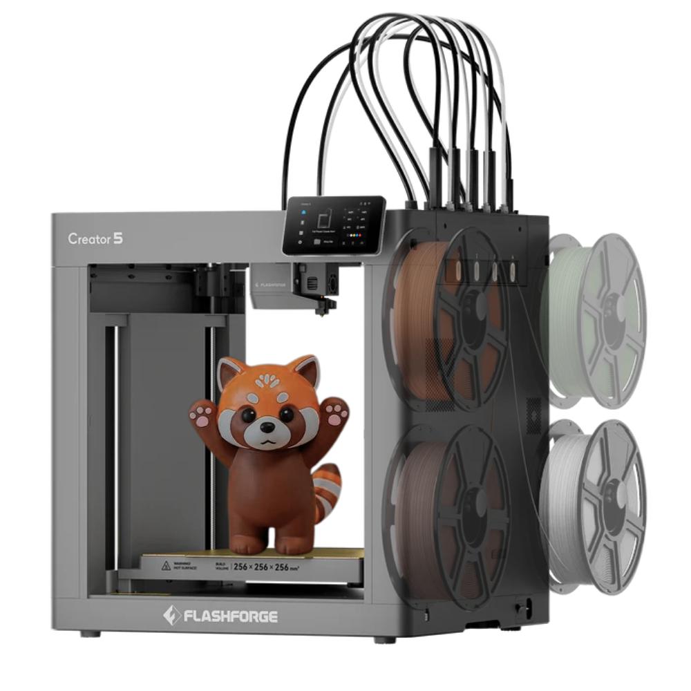 Flashforge Creator 5 Mehrfarben 3D Drucker mit 4 Druckköpfen - FlashSwap 7s - CoreXY - Automatische Nivellierung - Unterstützung mehrerer Materialien