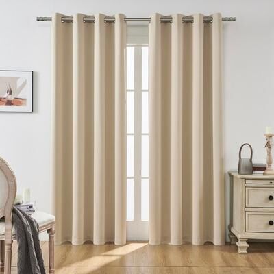 Utopia Alley Solid Blackout Window Curtains for Bedrooms and Living Rooms, Polyester Curtains, 2 Panels Set,