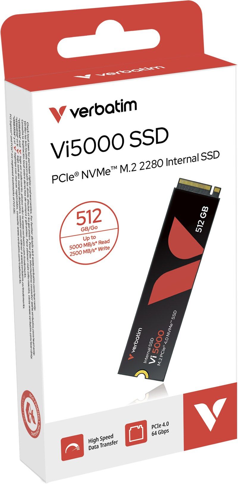 Verbatim Vi5000 PCIe Gen4 NVMe M.2 2280 Internal SSD - 512GB