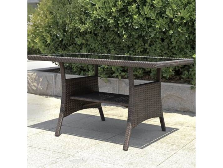 Calma Lux® Polyrattan Gartentisch 120x70x68cm mit Ablage Glas Tischplatte Wetterfest Garten Terrasse Balkon Tisch Esstisch Gartenmöbel (Braun)