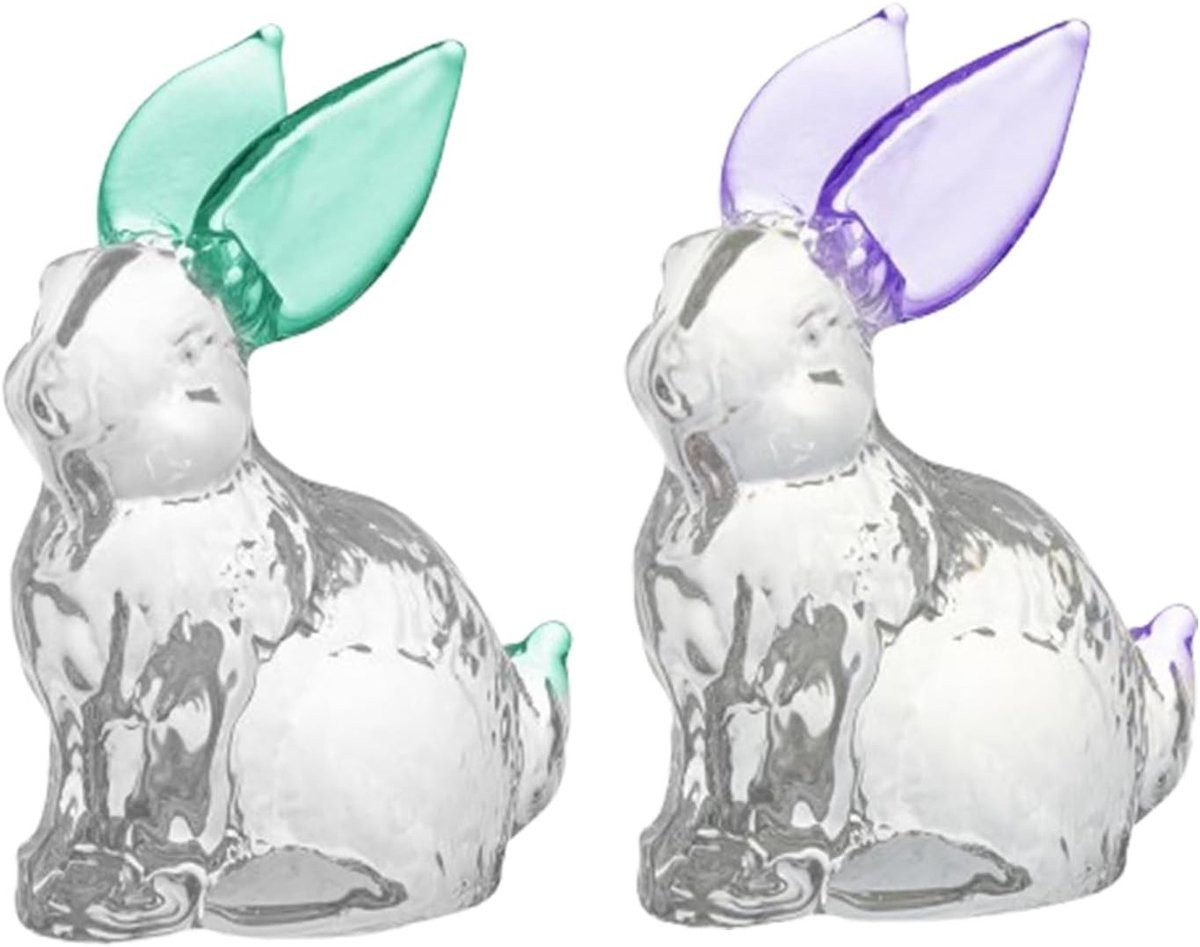 Elegante kristallen paashaas beeldjes voor tafeldecoratie