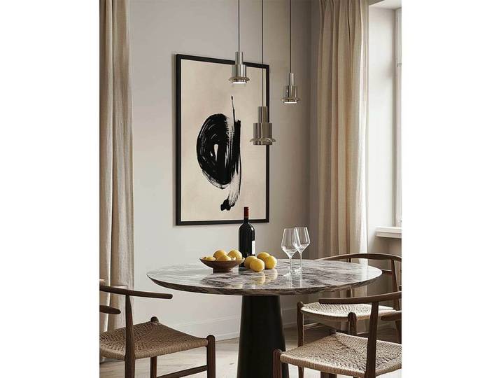 Chaumont Pendelleuchte Ø19xH28 Nickel/Nickel - DCW - Wohnzimmer - Metall