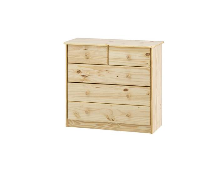 Mid.you Kommode, Natur, Holz, Kiefer, massiv, 5 Schublade(n) Schubladen, 81x75x35 cm, Holzmöbel, Kleinmöbel Holz, Holzkommoden