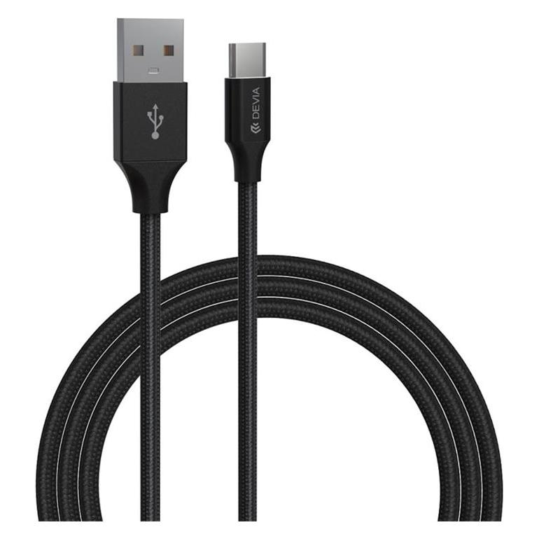 Devia Gracious USB-Kabel - USB-C, 2,0 m, 2,1 A, schwarz (2 m, USB 2.0) (6938595351150)