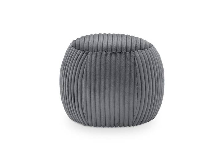 set one by Musterring Denton Pouf in Cord - Cord Tilia 90 grau - 60 Modern, Vintage
