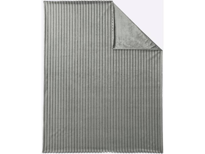 Plaid HEINE HOME, grau, B:150cm L:200cm, 100% Polyester, Wohndecken, Plaid