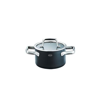 Kochtopf RÖSLE "Topf EBONIC, ProNero", schwarz, B:16,5cm H:12cm L:26,5cm Ø:16cm, Töpfe, Kochtopf, für alle Herdarten geeignet, inklusive Induktion