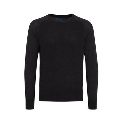 Rundhalspullover BLEND "Rundhalspullover BHGandolf", Herren, Gr. M, grau (charcoal), Obermaterial: 100% Baumwolle CO., Pullover Rundhalspullover