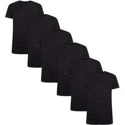 Bamboo basics Herren T-Shirt RUBEN, 6er Pack - Unterhemd, Rundhals, Single Jersey Schwarz / M