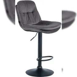 Proregal CHEFGASTRO Barhocker JAVA Samt Schwarz HxBxT 94x46x54cm Samt Dunkelgrau Barstuhl