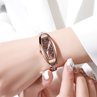 Youfap Market Quartz Watch For Women, Luxury Stainless Steel Strap, Diamond Bracelets Watch coffee