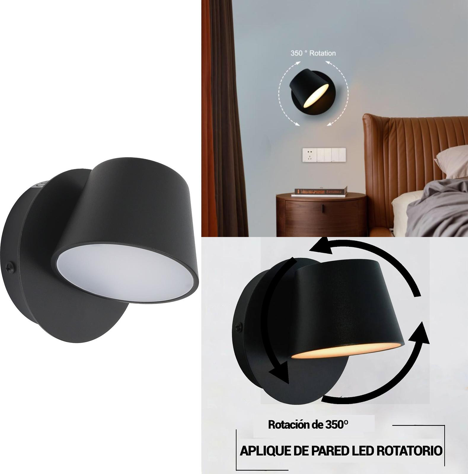Alpinaluz LED-wandlamp met verstelbare spot voor leeslicht in de slaapkamer of hal