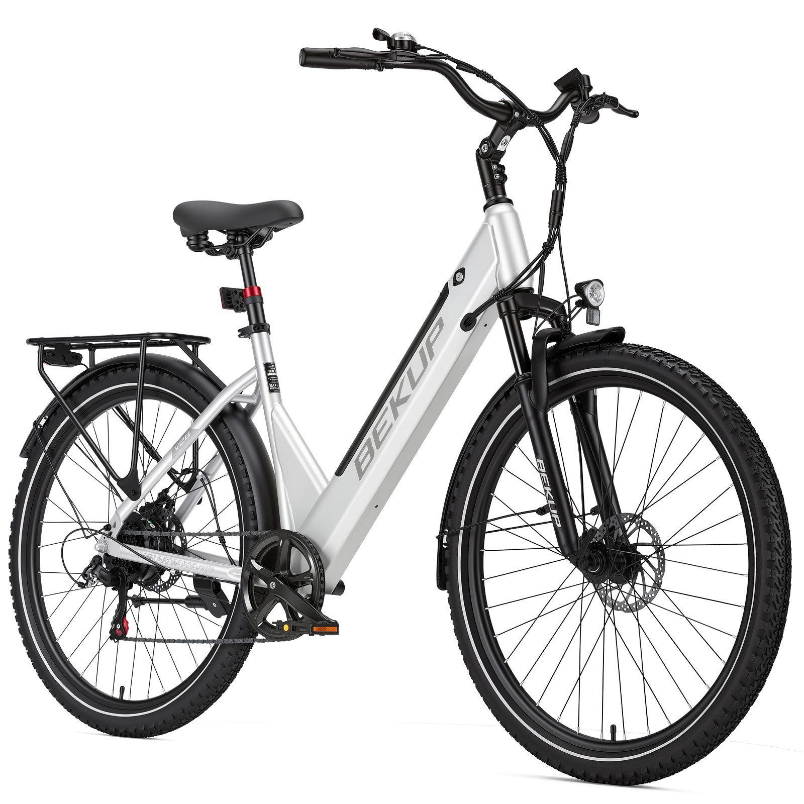 E-Bike Cityrad V28 28 Zoll E-Bike Cityrad für Damen und Herren, bis 75 km Reichweite 7 Gang Shimano Shimano Tourney TZ Schaltwerk, Kettenschaltung