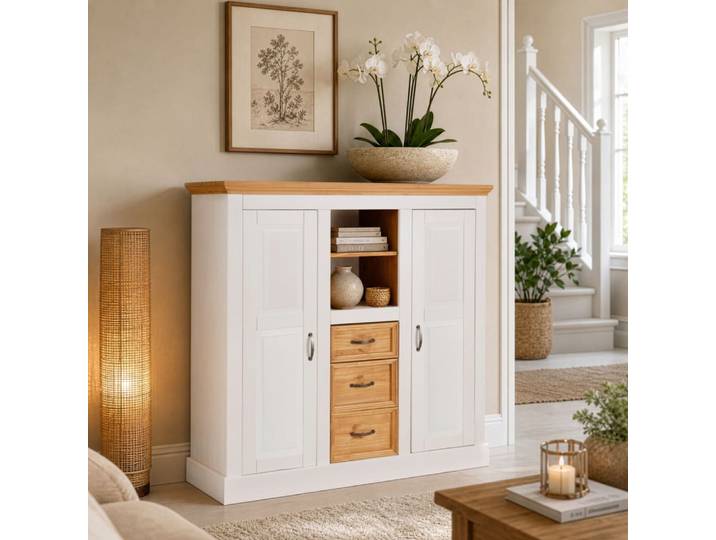 Buffet avec 2 portes 3 tiroirs en pin