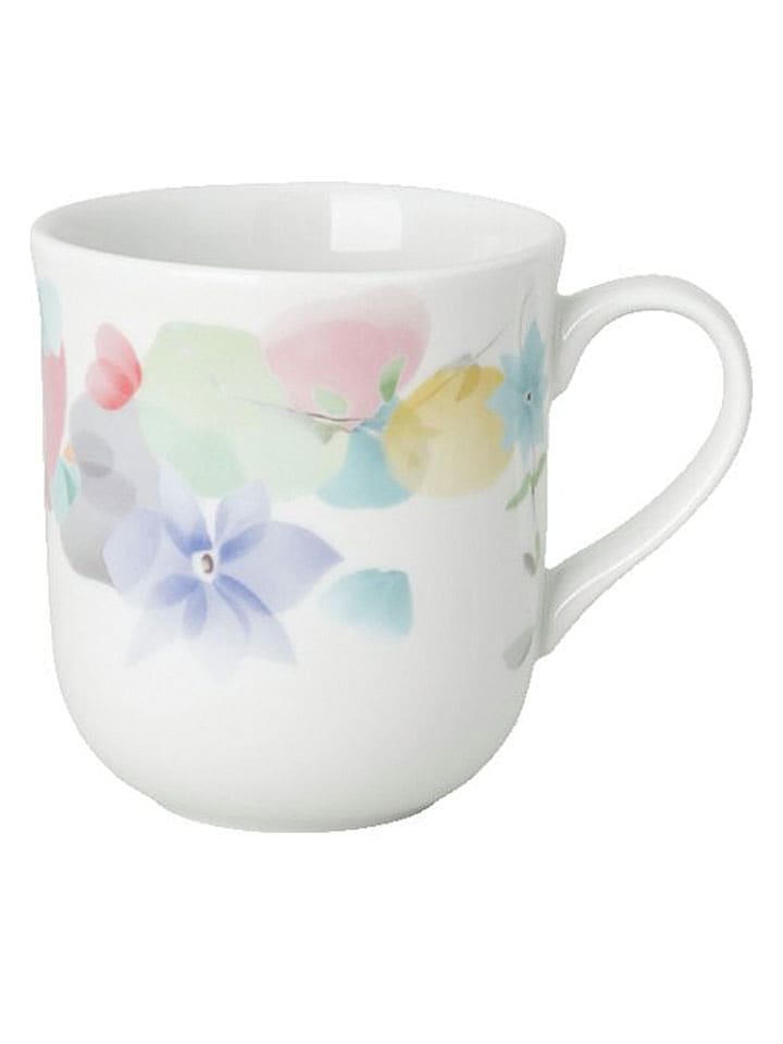 Hutschenreuther Kaffeetasse "Blumengirlande" in Weiß/ Bunt - (H)12 x Ø 9 cm - onesize