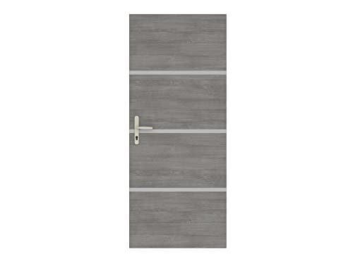 Nordlinger Pro Renovatiekit voor binnendeuren, agaat grijs, 4 vellen fineer 85 x 50 cm en 3 profielen 85 x 2 cm